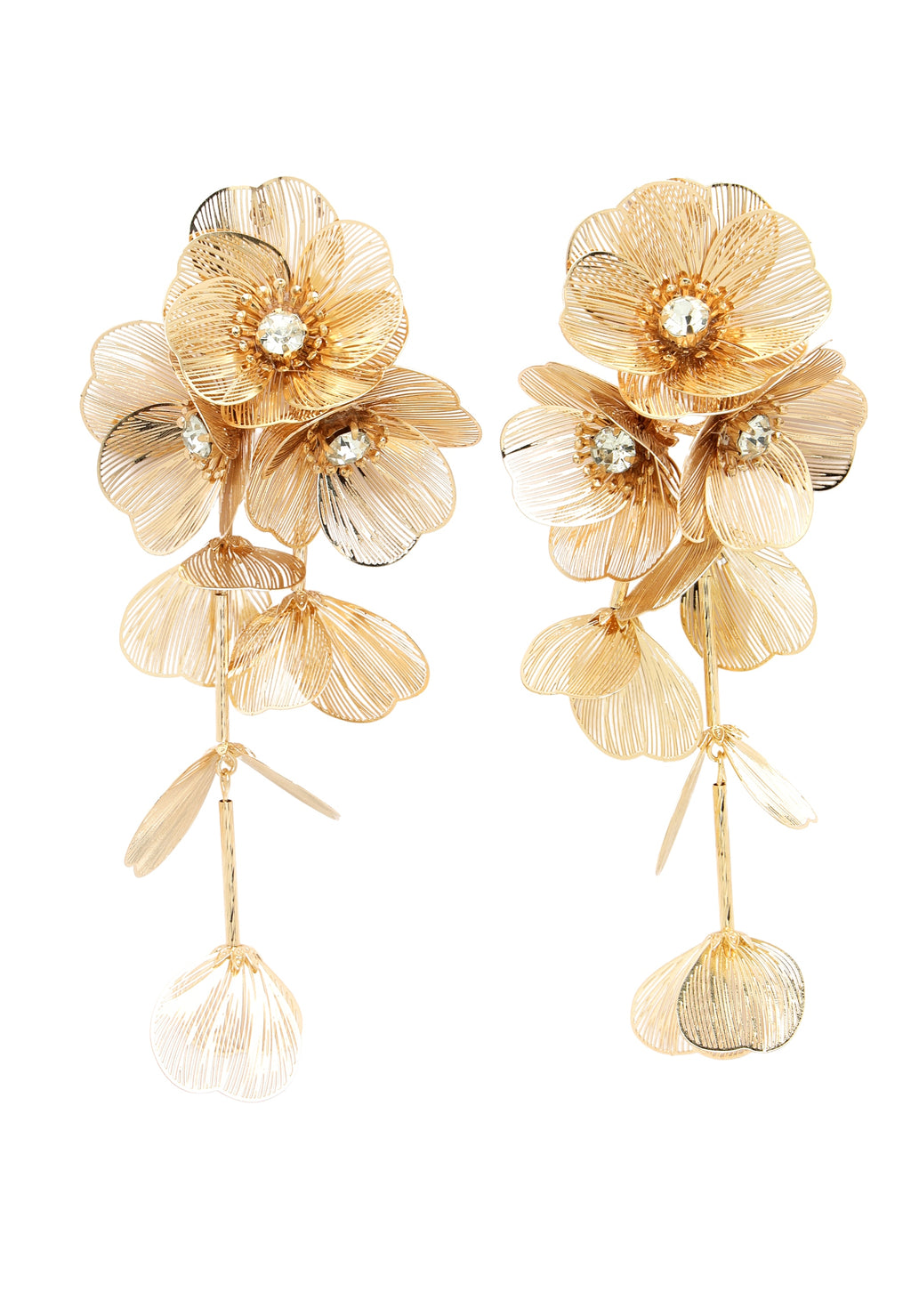 Vergoldete Ohrringe mit Crystal Bloom-Quasten