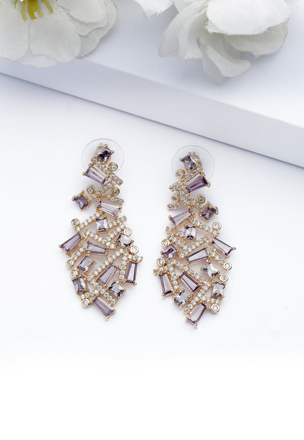 Purple Cascading Twist Earrings