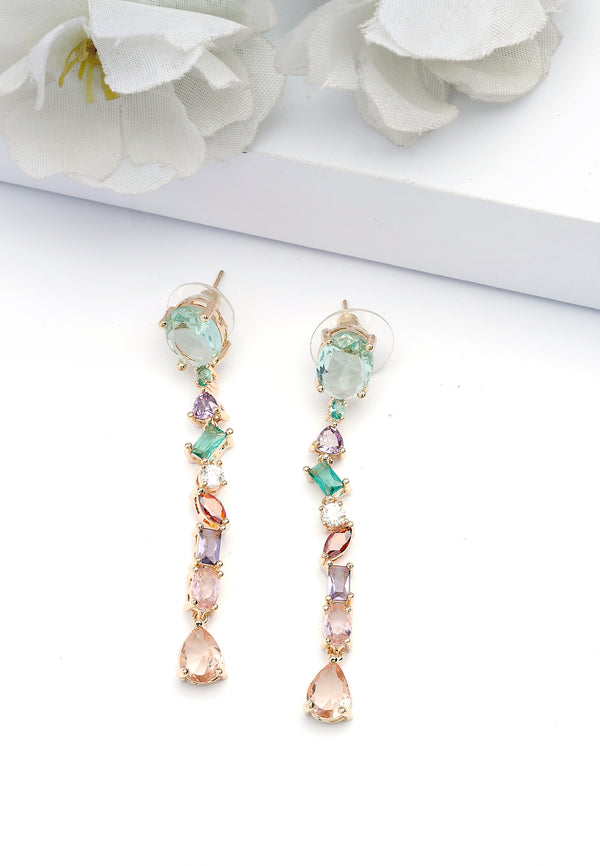 Multi-Colored Long Tassel Earrings