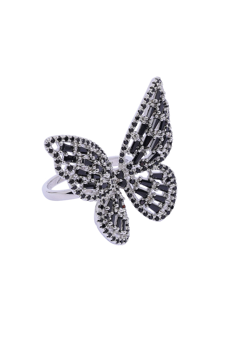 Bague étincelante de papillon fantaisiste